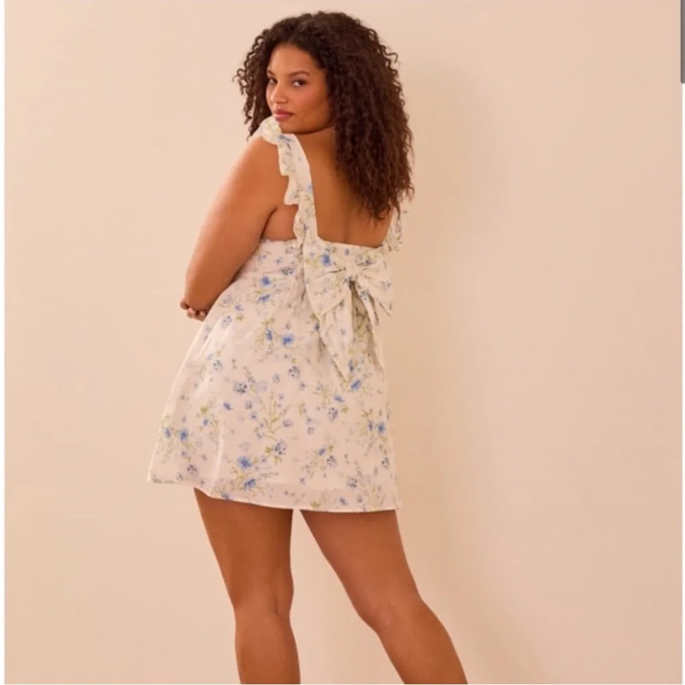 ARULA Blue Floral Mini Dress - Picture 4 of 7